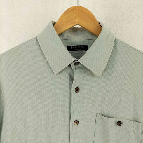 SILK ICON レギュラーカラ 半袖 シルク シャツ メンズ L