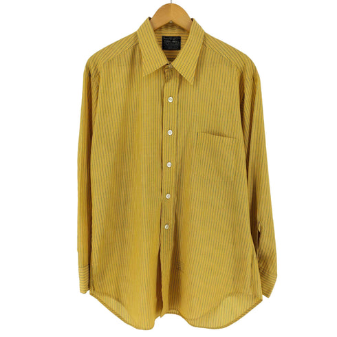 シアーズ Sears 70s PERMA PREST 襟芯 レギュラーカラ ストライプ 長袖 シャツ メンズ 16 1/2