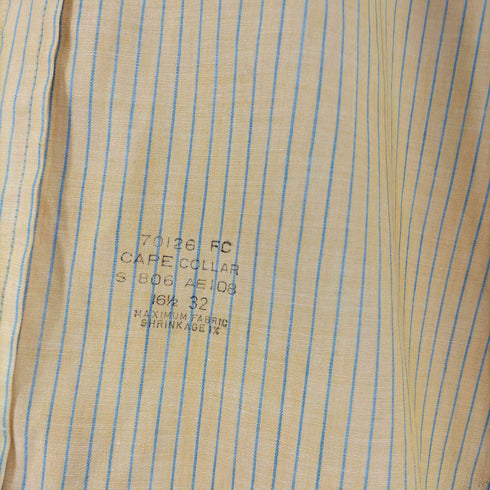 シアーズ Sears 70s PERMA PREST 襟芯 レギュラーカラ ストライプ 長袖 シャツ メンズ 16 1/2