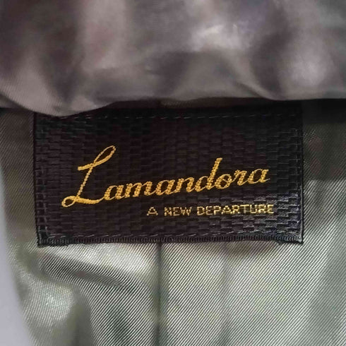 Lamandora ファーライナー付き ダブルブレスト ラムレザー チェスターコート レディース FREE