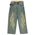 サプライヤー SUPPLIER Tribal Leather Patch Baggy Denim Jeans トライバル レザーパッチ バギー デニム ジーンズ メンズ JPN:M