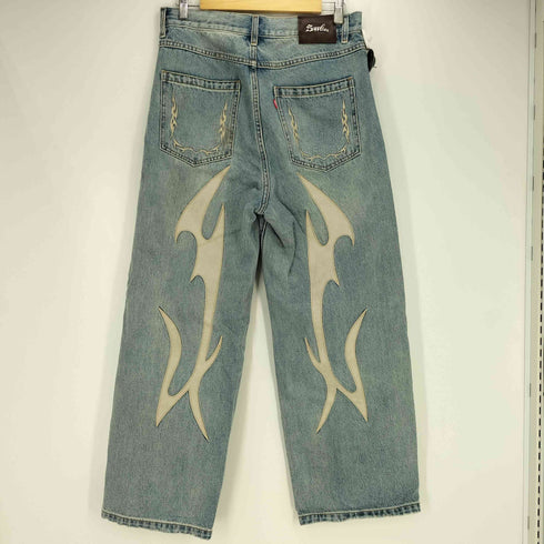 サプライヤー SUPPLIER Tribal Leather Patch Baggy Denim Jeans トライバル レザーパッチ バギー デニム ジーンズ メンズ JPN:M