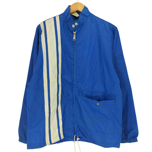 Elent Sportswear 70~80s IDEALジップ ライン スタンドカラー ナイロンジャケット レーシングジャケット メンズ import:S