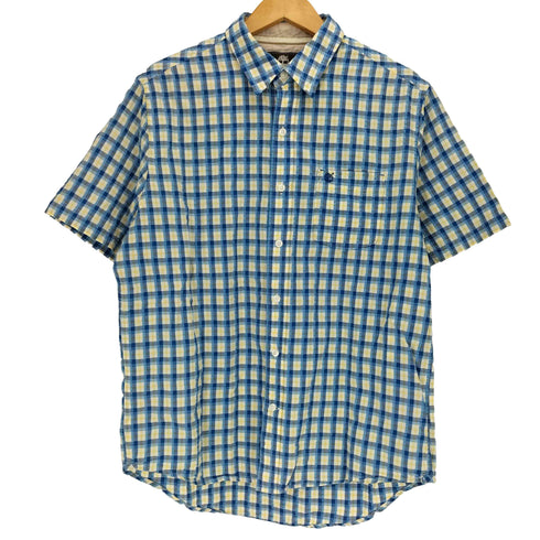 ティンバーランド Timberland REGULAR FIT ロゴ刺繍 チェック ポケット S/S シャツ メンズ import:M