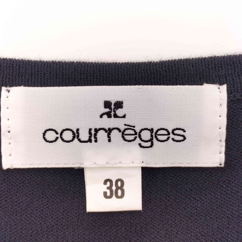 クレージュ courreges ロゴプレート リボン クルーネック 半袖サマーニット レディース FR:38