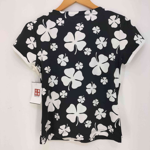 クレージュ courreges クローバー柄 スクエアネック 半袖Tシャツ レディース 9R