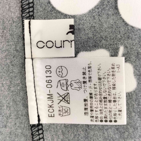 クレージュ courreges クローバー柄 スクエアネック 半袖Tシャツ レディース 9R