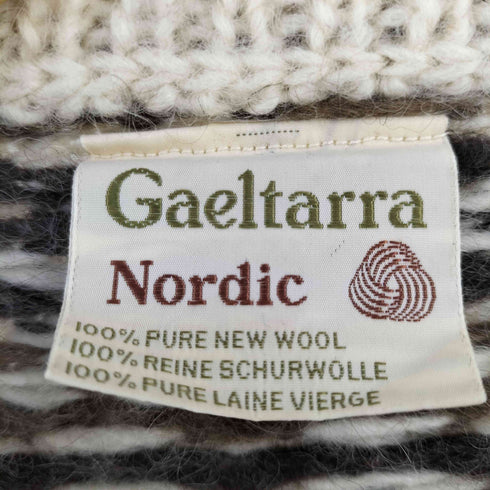 Gaeltarra ゲルターラ 80S アイルランド製 ノルディック柄 ピュア ニュー ウール クルーネック ニット メンズ 40