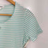 クレージュ courreges フロントロゴ ラインストーン ボーダー Uネック 半袖Tシャツ レディース FR:38