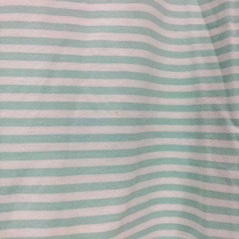 クレージュ courreges フロントロゴ ラインストーン ボーダー Uネック 半袖Tシャツ レディース FR:38