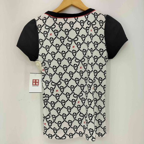 クレージュ courreges ロープ総柄 ロゴプリント ドロスト クルーネック半袖Tシャツ レディース FR:38