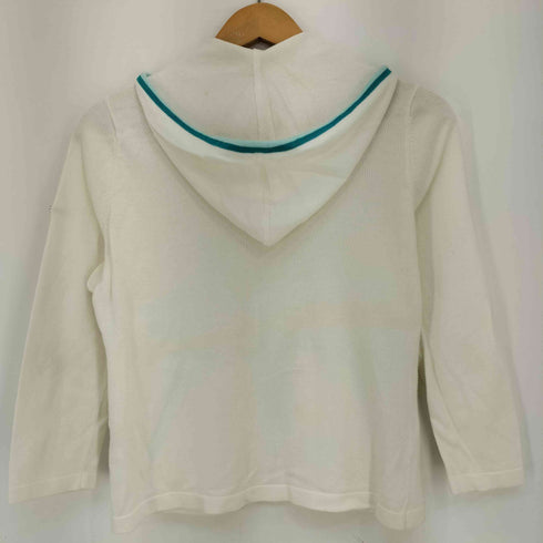 クレージュ courreges 袖ロゴプレート パイピング コットン ジップアップパーカー レディース FR:38