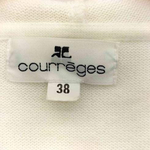 クレージュ courreges 袖ロゴプレート パイピング コットン ジップアップパーカー レディース FR:38