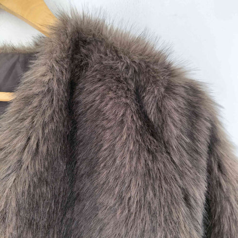 ナチュラルクチュール natural couture ノーカラーファージャケット レディース FREE