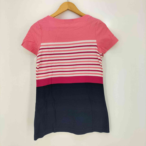 クレージュ courreges ボーダー ビーズ装飾 チュニック 半袖ワンピース レディース FR:38