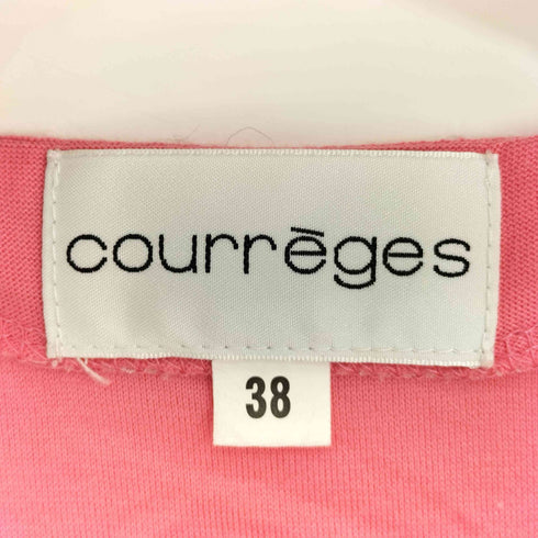 クレージュ courreges ボーダー ビーズ装飾 チュニック 半袖ワンピース レディース FR:38