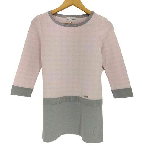 クレージュ courreges ドット ロゴプレート 配色切替 チュニック ニットワンピース レディース FR:38