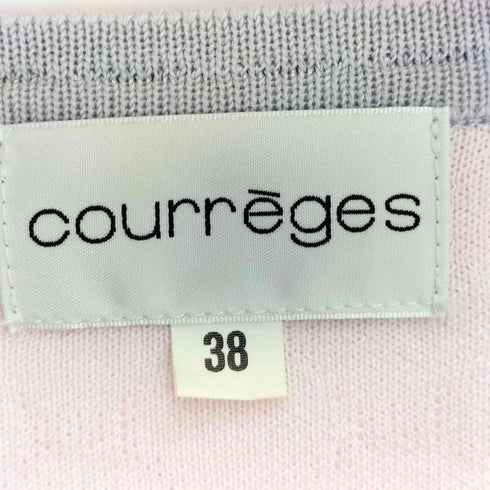 クレージュ courreges ドット ロゴプレート 配色切替 チュニック ニットワンピース レディース FR:38