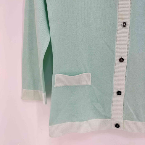 クレージュ courreges コットンアクリル シアー クルーネック 長袖カーディガン レディース FR:38