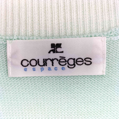 クレージュ courreges コットンアクリル シアー クルーネック 長袖カーディガン レディース FR:38