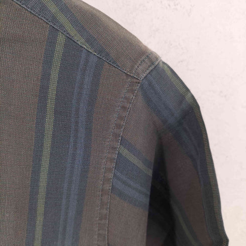 ヴァンヒューゼン VAN HEUSEN 90-00S OXFORD HOPSACK オックスフォード ホップッサック 半袖 ボタンダウン ストライプ シャツ メンズ S