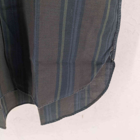 ヴァンヒューゼン VAN HEUSEN 90-00S OXFORD HOPSACK オックスフォード ホップッサック 半袖 ボタンダウン ストライプ シャツ メンズ S