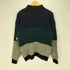 ペリーエリス PERRY ELLIS 90S 香港製 ヘリンボーン マルチカラー コットン ウール モックネック ニット メンズ import:L
