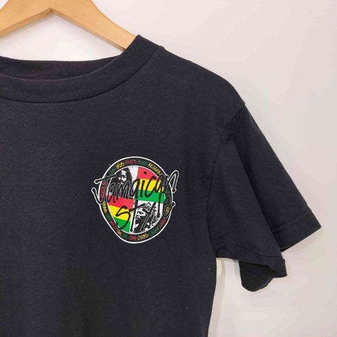 Jamaican Style 90s USA製 襟シングル ラスタ 両面プリント 半袖Tシャツ メンズ import:L