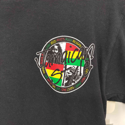 Jamaican Style 90s USA製 襟シングル ラスタ 両面プリント 半袖Tシャツ メンズ import:L