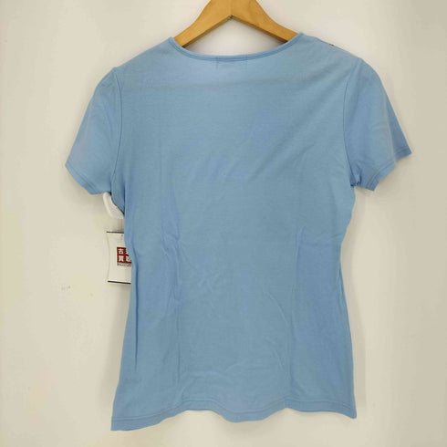 クレージュ courreges ビーズ ラインストーン装飾 トロンプルイユ ショルダーバッグプリント 半袖 Tシャツ レディース FR:38