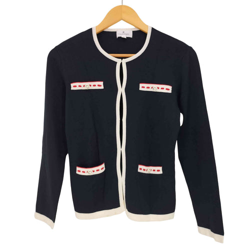 クレージュ courreges フックボタン クルーネック 長袖ニットカーディガン レディース FR:38