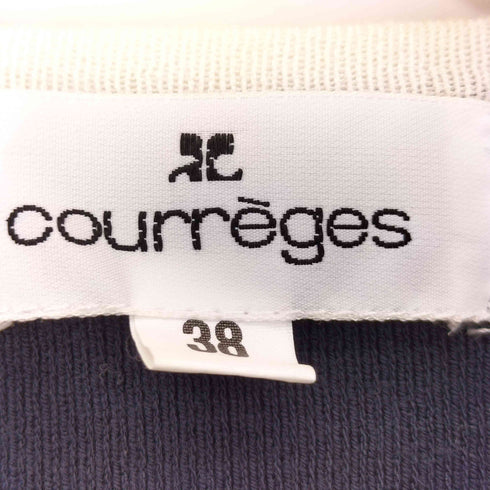 クレージュ courreges フックボタン クルーネック 長袖ニットカーディガン レディース FR:38