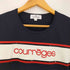 クレージュ courreges フロントロゴ刺繍 スパンコール シアー クルーネック 半袖Tシャツ レディース FR:38