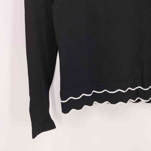 クレージュ courreges フロントロゴ刺繍 ラインストーン ライトオンス タートルネック 長袖ニット レディース FR:38