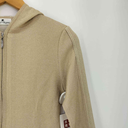 クレージュ courreges ラメ リブ編み ジップアップパーカー レディース FR:40