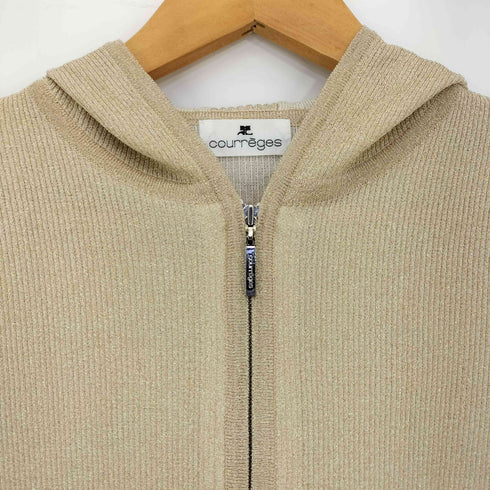 クレージュ courreges ラメ リブ編み ジップアップパーカー レディース FR:40