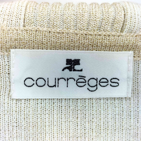 クレージュ courreges ラメ リブ編み ジップアップパーカー レディース FR:40