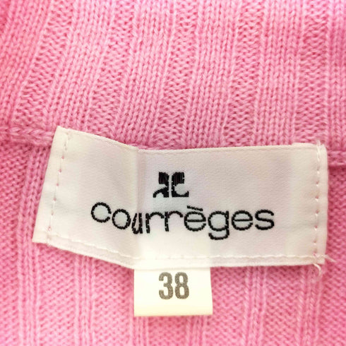 クレージュ courreges ロゴプレート ベルデッド Vネック 長袖カーディガン ハイネック 半袖ニット アンサンブル レディース どちらも38