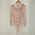 クレージュ courreges ベルデッド フード付き ボタンレス メッシュニットカーディガン レディース 9R