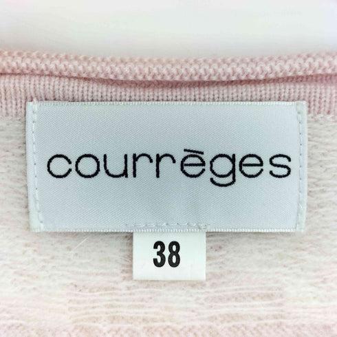 クレージュ courreges フラワープリント ビジュー装飾 ウールナイロン チュニック ニットワンピース レディース FR:38