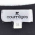 クレージュ courreges フロントロゴ刺繍 ボーダー スクエアネック 七分袖 チュニック ニットワンピース レディース FR:38