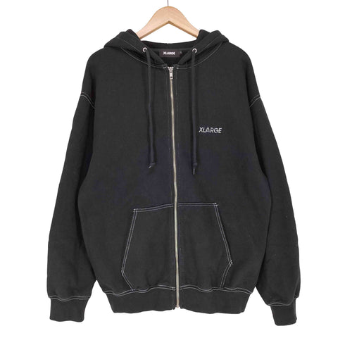 エクストララージ XLARGE RHINESTONE OG ZIP HOODED SWEATSHIRT ラインストーン オージー ジップ フーデッド スウェットシャツ メンズ L