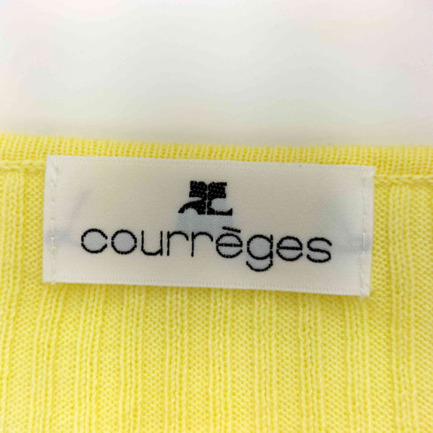 クレージュ courreges ロゴ刺繍 フロントリボン ライトオンス クルーネック 長袖ニット レディース 9R