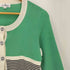 クレージュ courreges ボーダー フリルネック 七分袖 ニットカーディガン レディース FR:38