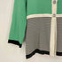 クレージュ courreges ボーダー フリルネック 七分袖 ニットカーディガン レディース FR:38