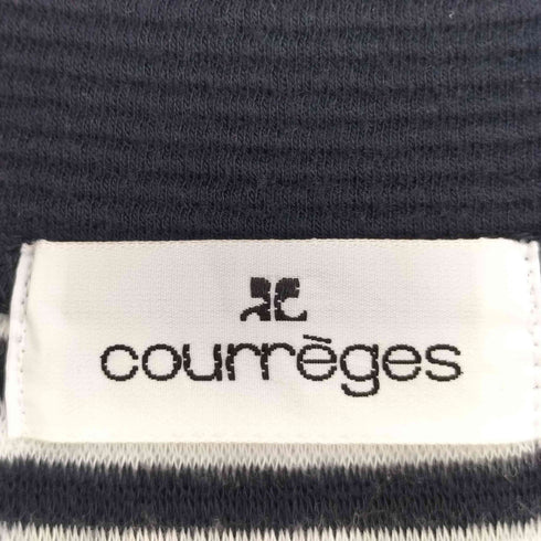 クレージュ courreges ボーダー スクエアネック チュニック 半袖ニットワンピース レディース FR:38