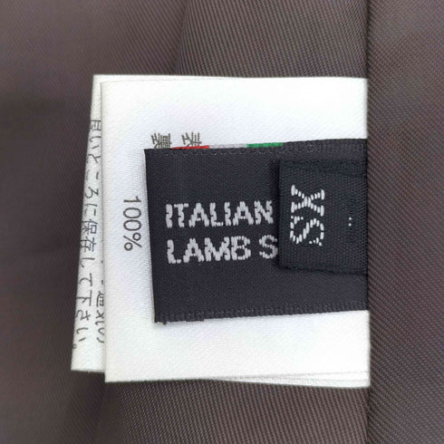 ITALIAN LAMB SKIN ステッチ ノーカラー ラムスキン レザージャケット レディース import:XS