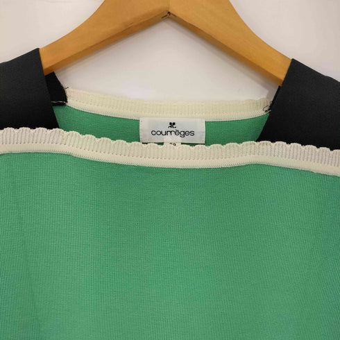 クレージュ courreges ボーダー切替 ボートネック 半袖サマーニット レディース FR:38