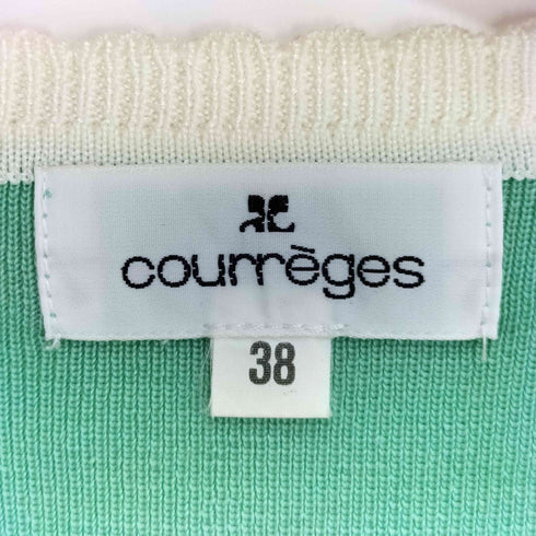 クレージュ courreges ボーダー切替 ボートネック 半袖サマーニット レディース FR:38