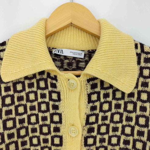 ザラ ZARA ジオメトリックジャガードカーディガン レディース import:M